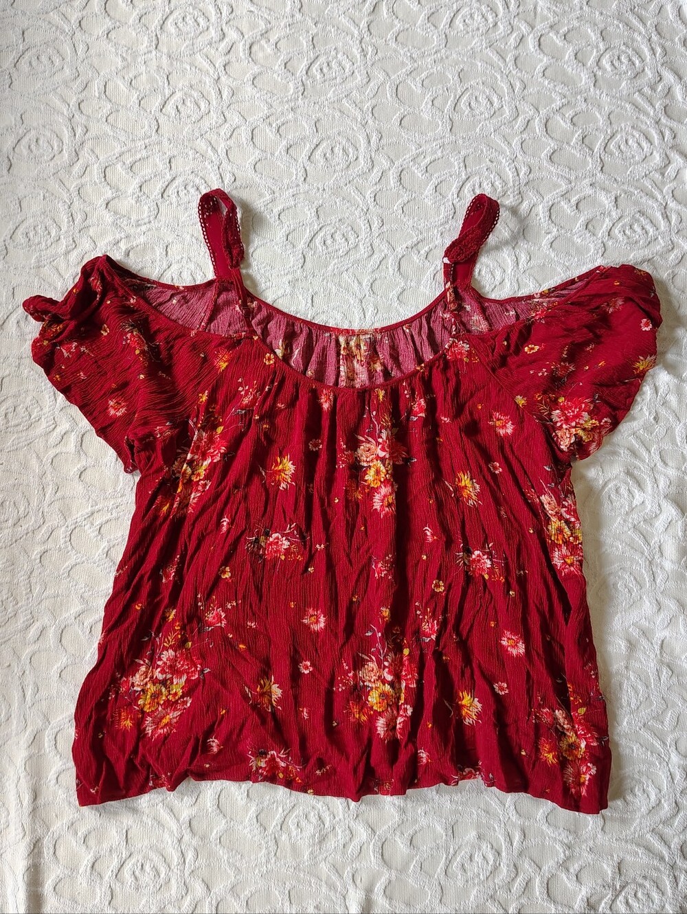Torrid Gauze Cold Shoulder Floral Top 4 4X